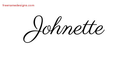 Johnette Classic Name Tattoo Designs