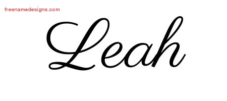 Classic Name Tattoo Designs Leah Graphic Download - Free ...