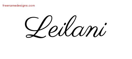 Classic Name Tattoo Designs Leilani Graphic Download - Free Name Designs