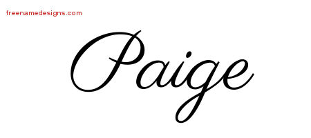 Paige Classic Name Tattoo Designs
