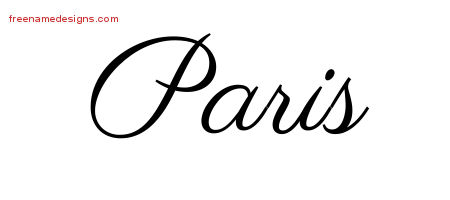 Classic Name Tattoo Designs Paris Graphic Download - Free Name Designs