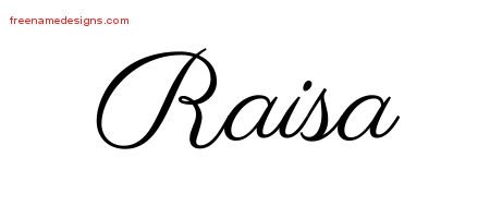 Classic Name Tattoo Designs Raisa Graphic Download - Free Name Designs