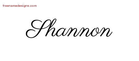 Shannon Classic Name Tattoo Designs