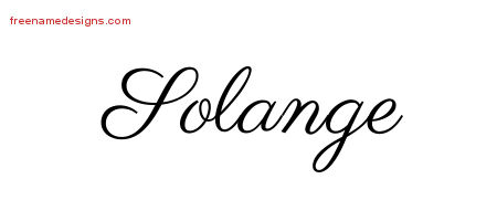 Classic Name Tattoo Designs Solange Graphic Download - Free Name Designs