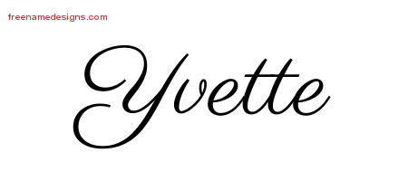 Classic Name Tattoo Designs Yvette Graphic Download - Free ...