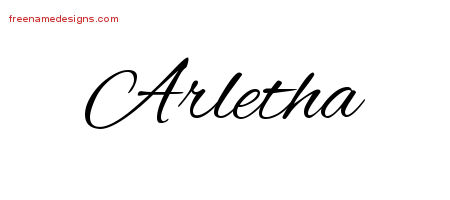 Arletha Cursive Name Tattoo Designs