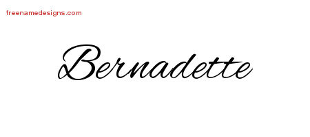 Bernadette Cursive Name Tattoo Designs