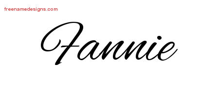 Fannie Cursive Name Tattoo Designs