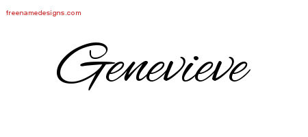genevieve name cursive designs tattoo