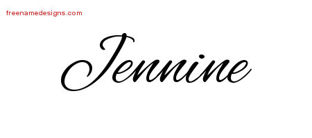 Jennine Cursive Name Tattoo Designs