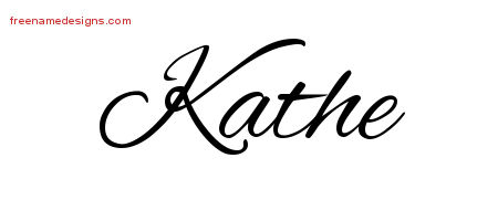 Kathe Cursive Name Tattoo Designs