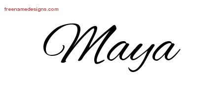 Maya Cursive Name Tattoo Designs