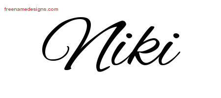 Niki Cursive Name Tattoo Designs