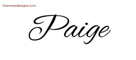 Cursive Name Tattoo Designs Paige Download Free - Free Name Designs