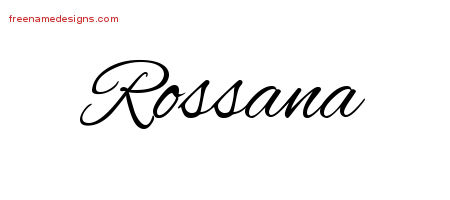 Rossana Cursive Name Tattoo Designs