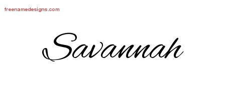 Cursive Name Tattoo Designs Savannah Download Free - Free Name Designs