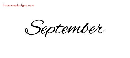Cursive Name Tattoo Designs September Download Free - Free Name Designs