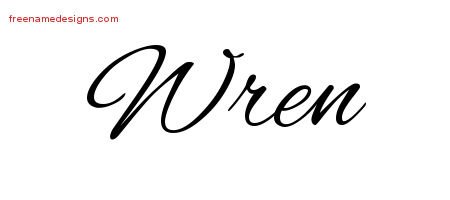 Wren Cursive Name Tattoo Designs