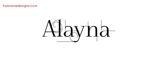 Alayna Decorated Name Tattoo Designs