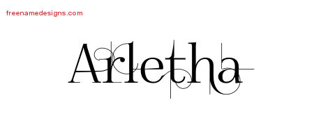 Arletha Decorated Name Tattoo Designs