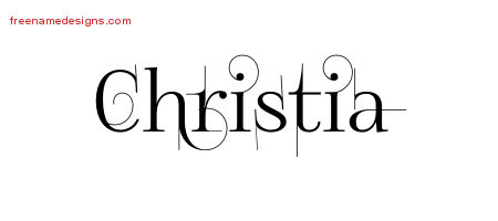 Christia Decorated Name Tattoo Designs