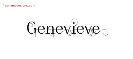 genevieve name tattoo designs decorated cursive freenamedesigns