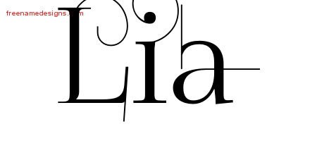Decorated Name Tattoo Designs Lia Free - Free Name Designs