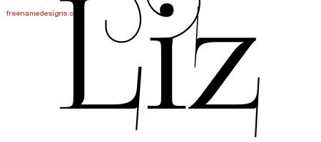 Decorated Name Tattoo Designs Liz Free - Free Name Designs