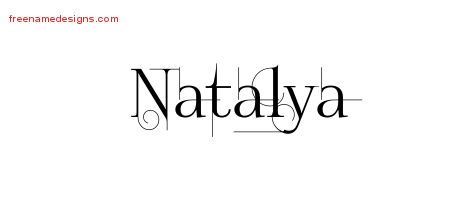 Natalya Decorated Name Tattoo Designs