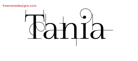 Decorated Name Tattoo Designs Tania Free - Free Name Designs