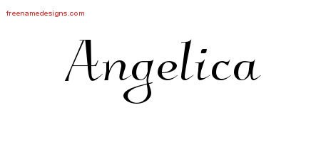 angelica name tattoo designs elegant names graphic freenamedesigns