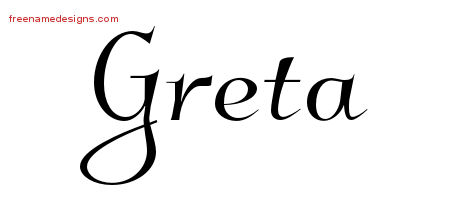 Elegant Name Tattoo Designs Greta Free Graphic - Free Name ...