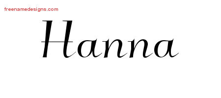 Hanna Elegant Name Tattoo Designs