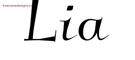 Elegant Name Tattoo Designs Lia Free Graphic - Free Name Designs