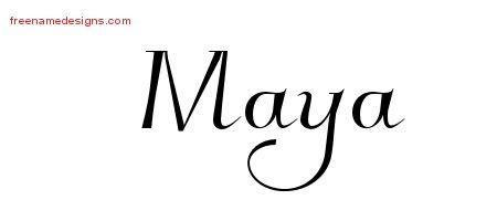 Maya Elegant Name Tattoo Designs