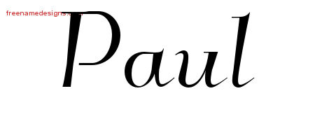 Elegant Name Tattoo Designs Paul Free Graphic - Free Name Designs