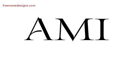 Flourishes Name Tattoo Designs Ami Printable - Free Name Designs