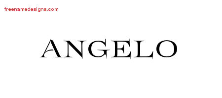 Angelo Flourishes Name Tattoo Designs