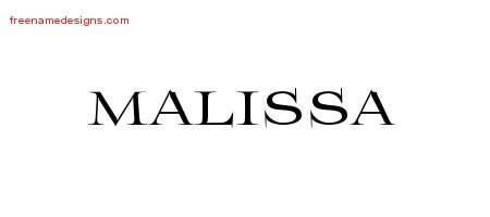 Flourishes Name Tattoo Designs Malissa Printable - Free Name Designs