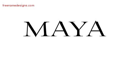 Maya Flourishes Name Tattoo Designs