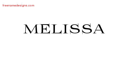 Flourishes Name Tattoo Designs Melissa Printable - Free ...