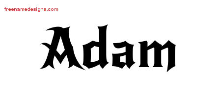Gothic Name Tattoo Designs Adam Free Graphic - Free Name Designs