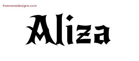 Gothic Name Tattoo Designs Aliza Free Graphic - Free Name Designs