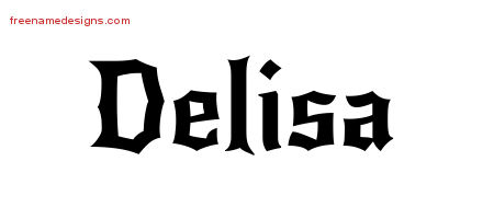 Delisa Gothic Name Tattoo Designs