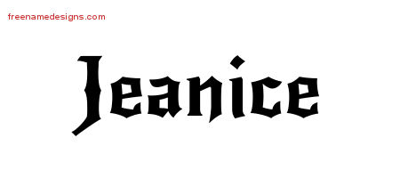 Gothic Name Tattoo Designs Jeanice Free Graphic - Free ...