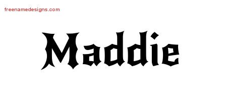 Gothic Name Tattoo Designs Maddie Free Graphic - Free Name Designs