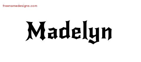 Gothic Name Tattoo Designs Madelyn Free Graphic - Free Name Designs