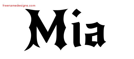 mia name tattoo designs gothic graphic freenamedesigns