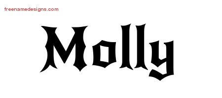 name tattoo molly holly designs gothic names graphic freenamedesigns