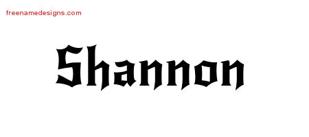 Shannon Gothic Name Tattoo Designs